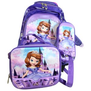 شنطة مدرسة ترولي عجل بينور + شنطة لانش بوكس ومقلمة مقاس 16